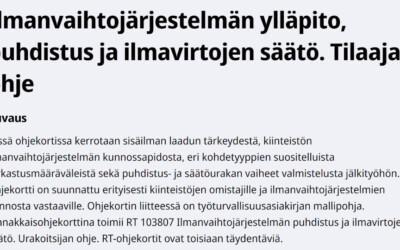 RT-kortin mukainen ohje tilaajalle